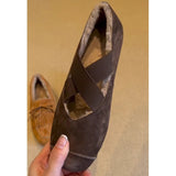 Lauded Shoes Women's 2025 Autumn And Winter Velvet Tweed Soft Bottom Plus Velvet Warm One-Legged Flat Sole Single