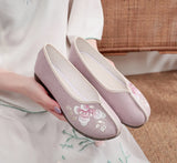 Zingj Shoes, Beef Tendon Sole Soft Sole Spring And Summer Cloth Shoes Embroidered Women's Singles Shoes Casual Mother Shoes Bean