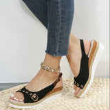 Summer New Sandals Large-Size Hemp Rope Bow And Casual Sandals Women's