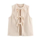 Multi-Color Round Tie With Sleeveless Vest Top 2025 New