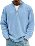 Men's Casual Zipper Wick Velvet Long-Sleeved Men's Polo Shirts For Autumn And Winter