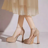 Spring And Summer New Mary Jane High Heels Wedding Shoes Waterproof Table Sexy Barbie Ultra-High Heel Small Sandals