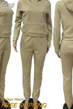 Sporty 2 Piece Set Hoodies and Sweatpants Fall Winter Clothes Women Two Piece Outfits Casual Tracksuits