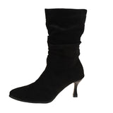 Piles Of Short Boots Women's Shoes Fall And Winter High Heel Sexy Western Cowboy Boots Wrinkled In The