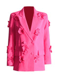 Chic Personality Suit 2025 Autumn New Heavy Industry Splicing Flowers Decoration Suit Jacket