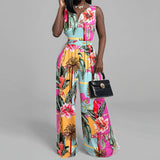 Women's Clothing In The Spring Of 2025 New Fashion Hot Casual Trousers Dress Print Sleeveless