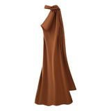 Homemade Niche New Women's Clothing In Spring And Summer Solid Color Hanging Neck Silk And Siding Texture