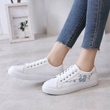 Red Embroidery Small White Shoes Women 2025 New Students Thick Plate Shoes Small Fresh Plum Single Shoes