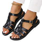 Large Flat Bottom Buckle Gold Sandals Women's Leisure And Open Toe Beach Cold