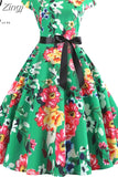 Women Vintage Dress White Polka Dot Summer Dresses Pin Up Print Retro 50s Rockabilly Party Sundress