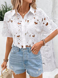 Lace Fashion Elegant Shirt Shirt Casual Holiday Party Hollow