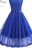 Vintage Lace Dress Women Elegant Party Sexy Night Club Dresses V Neck Sleeveless Work A-Line Swing Office
