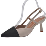 Summer New Fashion Tip Fine Heel Sandals French Style Light-Shoe High Heels Behind The Empty Women's