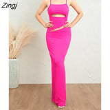 Women Casual Summer Spaghetti Strap Bodycon Dress Fashion Solid Color Sleeveless Backless Slim Fit Sling Long