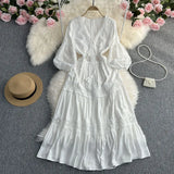Zingj Dress Autumn 2023 New Show Thin Sunscreen Beach Holiday Dress Desert Dress Super Fairy White