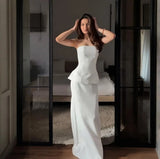 2025 New Women's Breast-Wear Pure Color Half-Dress Temperament Fashion