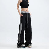 Zingj Bump Color Hip Hop Spring And Summer New Straight Tube Casual Pants Loose And Tie Sense Tie Belt Sweatpants