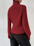 And Winter New Loose Thin High-Necked Shoulder Sleeve Knitted Sweater