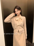 Xixi 2025 Winter White Standard Korean Version Of Elegant Solid Color With Wool Knitted Shirt Small Sweater Girl