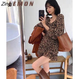 Dresses Women Mini Long Sleeve Slim Dating Ladies Square Collar Autumn French Chic Fashion Student Clothing Vestido