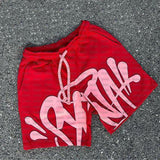 Letter Print Loose Short-Sleeved Top Street Hip-Hop Men And Women T-Shirt Shorts