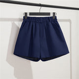 Zingj Photo Suit Shorts Female 2024 Summer New High Waist Loose Blue Five Split Pants Straight Tube Hong Kong Flavor Casual
