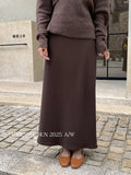 Xixi 2025 Autumn White Standard Temperament Commuter Solid Color Thin Waist Half-Body Skirt With Hip Pencil Skirt