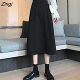 Skirts Women High Waist Slim Jupe Korean Style Friends A-line OL All-match Elegant 4XL Simple Faldas Mujer Ins New