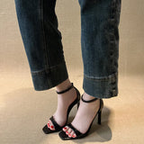 Toe High Heels Women 2025 Summer New Square Fashion Thin With A Buckle Of