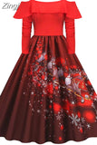 Neck Elegant Christmas Party Dress Women Long Sleeve Spaghetti Strap Ruffles Xmas Evening Costume Midi Sundres Tunic