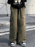Buttoned Pocket Patch Cargo Pants- Outfit