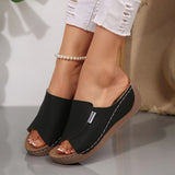 New Slope And Slippers Fashion Fish Mouth Cool Slippers Wearing Light Beach Women's Cool