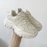 Summer New Thick Bottom Breathable Single Loose Cake Old Dad Shoes Sports And Kitten Leg White Shoes Women