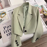 Zingj Spring And Autumn Jade Green Season New Students Versatile Small Suit Fashion
