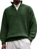 New Fashion Men's Sweater Casual Long Sleeve Half Zipper Collar Polo Shirt Top