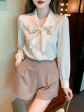 Shirts and Blouses Elegant and Youth Woman Blouses Bow Vintage White Shirt Women Korean Women's Clothes Basic Women