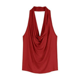Girls Design Feel The Back Of The Waist Vest Women's Dress 2025 Summer Korean Version Of The Set Of Short Bottom