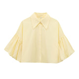 Sleeves Loose Open-Sleeve Shirt Top 2025 Spring New Women's Clothing