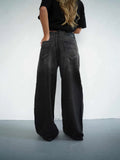 Street Style Low-Waist Gradient To Do Old Mop Jeans Women's Summer 2025 Trend With New