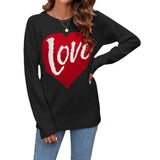 And Winter New Loose Love Letter Round Collar Knitted Shirt Long-Sleeved Sweater