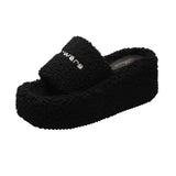 Women Wear 2025 Full-Length Teddy Slippers With Open-Toe