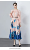 New Women's Dress Dress Oversized Dress Print 100 Folds T-Shirt With T-Shirt Holiday Casual