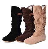 Hot Size 42 Yards 43 Yards Flat Bottom Boots Women's Autumn And Winter New Lace Lace Women Boots