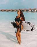 Zingj Print 2023 Hot One-Piece Swimsuit Sexy Hollow Steel Ring Tassel One-Piece Bikini