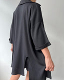 New Personalized Open Fork Mid-Sleeve Shirt Shorts