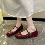 Women's Singles Shoes 2025 Spring And Autumn Square Head With Coarse Heel With Skirt Gentle Mary Treasure Shoes Temperament High