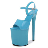 Zingj Patent Leather 20Cm High Heels Heel Sexy Waterproof Platform Hate Day Superb High Sandals Female