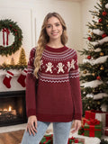 And Winter New Christmas Sweater Women Loose Knitting Wave Point Snowflake Cartoon