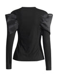 Net Red Niche Wind 2025 Autumn New Long-Sleeved Personality Cross-Butterflies Solid-Colored T-Shirt Women's Women's