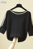 Fashion Women Tops Knitted Solid Tshirt Ice Silk Pullover Short Sleeve Loose Thin Tops Women's Clothing New Clothes